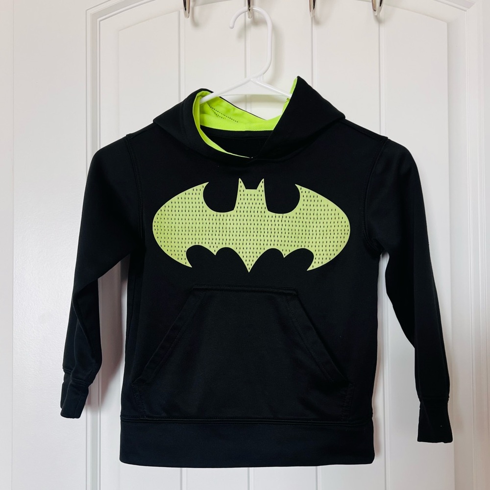 Black Hoodie with Neon Green Batman Logo